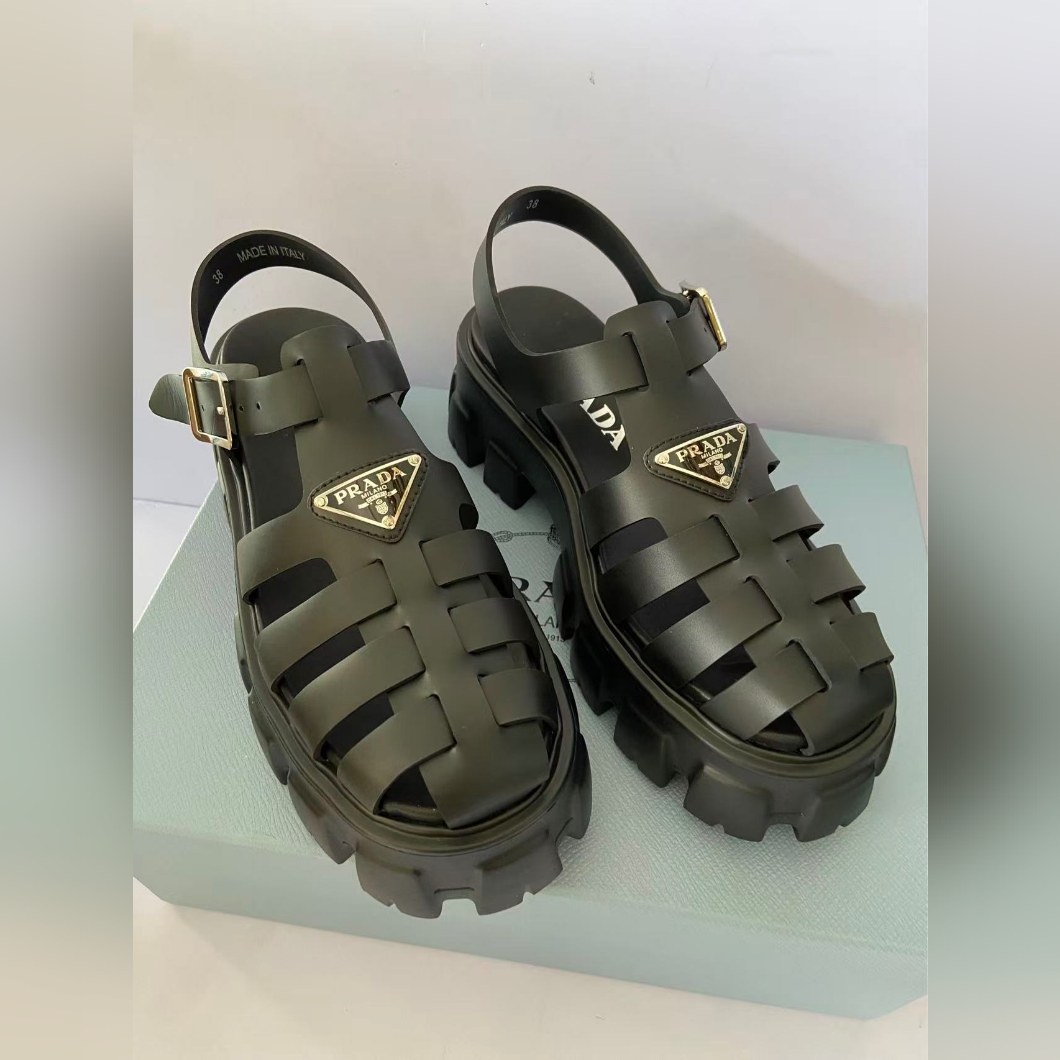 Prada Monolith Rubber Sandals